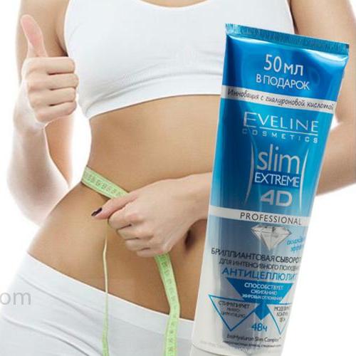 [Hoàn Tiền 8%]Kem tan mỡ Eveline Slim Extreme 4D Nga 250ml ( màu xanh)