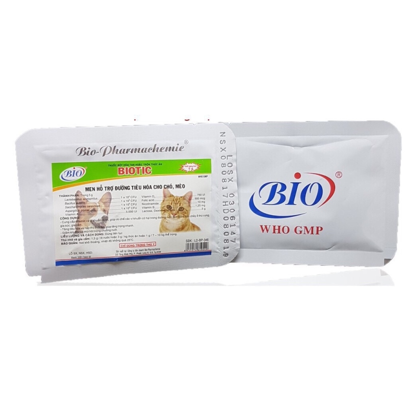 ☎ gigilove shop Men Tiêu Hóa Thức Ăn Cho Chó Mèo Biotic 5G