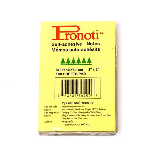 Giấy ghi chú Pronoti - giấy note vàng Pronoti 3x2 3x3 3x4 3x5 1.5x2