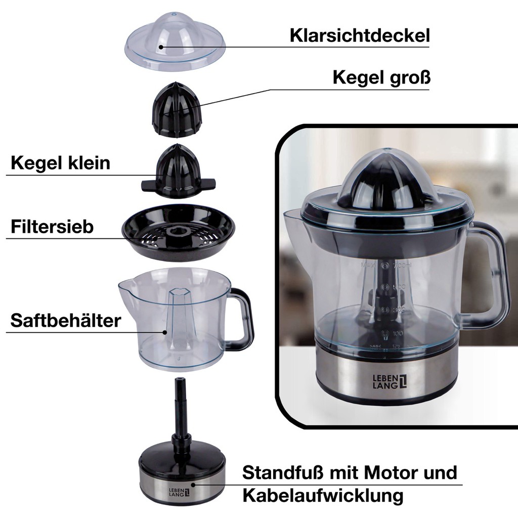 Máy Vắt Cam LEBENLANG 0.7L 40Watt - LB389