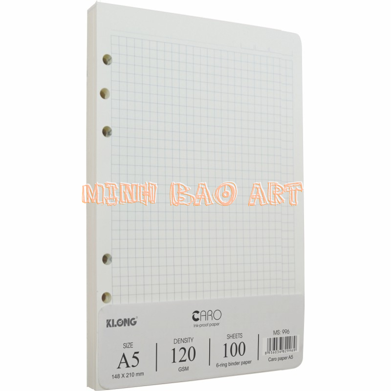 Ruột sổ còng KLONG Caro A5 - 100 tờ; MS: 996