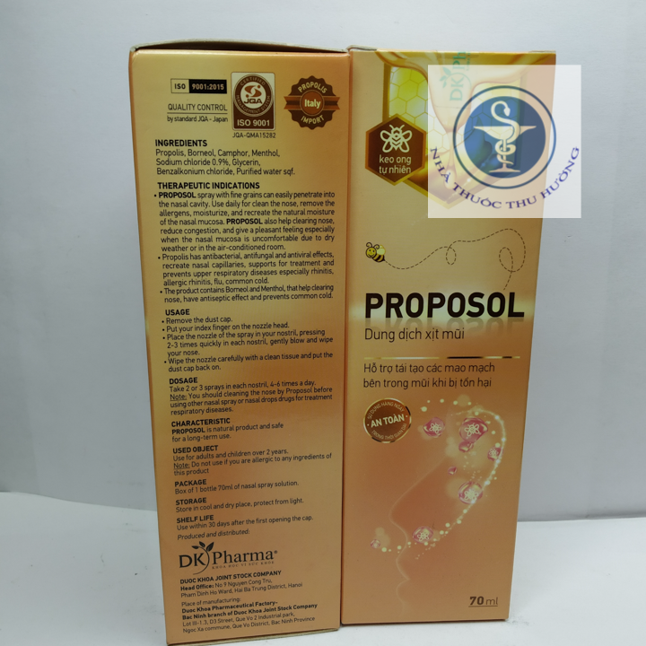 DUNG DỊCH XỊT RỬA MŨI KEO ONG PROPOSOL chai 70ml