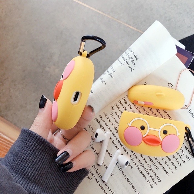 Case airpod 1/2 PRO vịt má hồng - vỏ bảo vệ hộp đựng tai nghe Airpods 1017CAVMH
