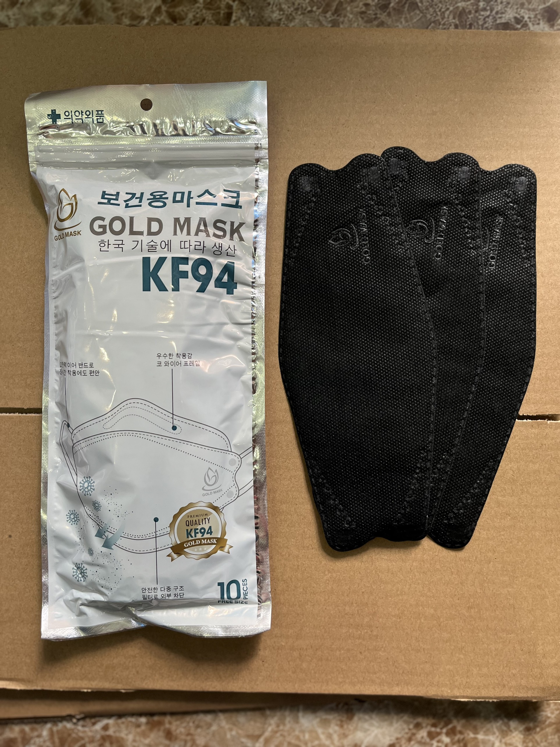 (Gói Lẻ 10 Cái) Khẩu Trang 4D Gold Mask KF94  Mềm Mịn Dày Dặn