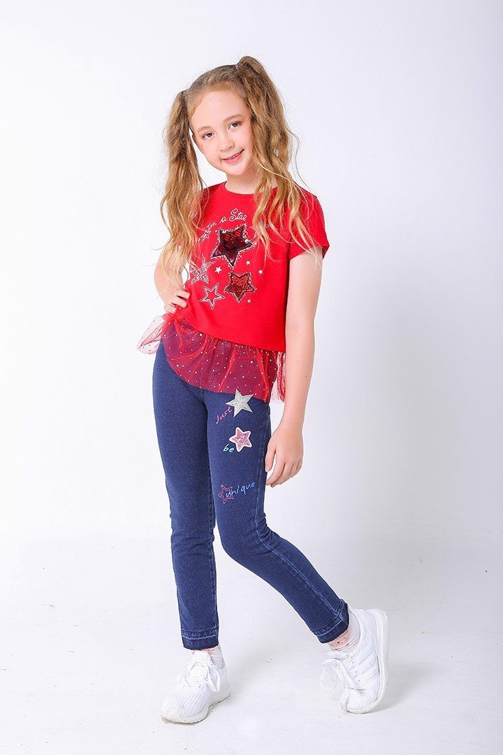 Quần dài bé gái - MDK Pull-On Denim Sparkle Stars