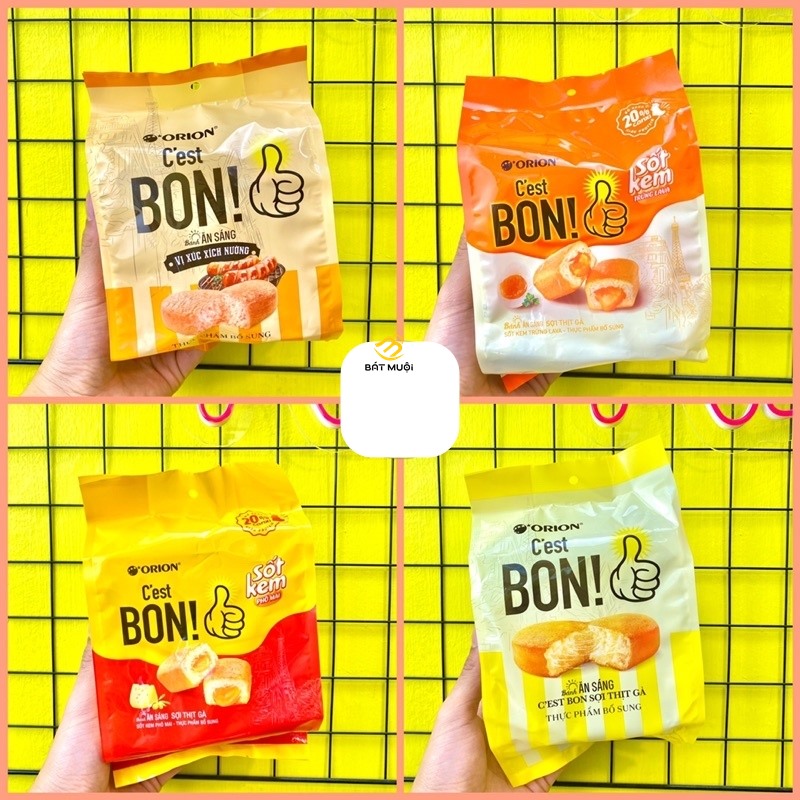 Thùng 20 túi bánh ăn sáng cest bon orion sợi thịt gà túi 5 cái x17g - bat muoi