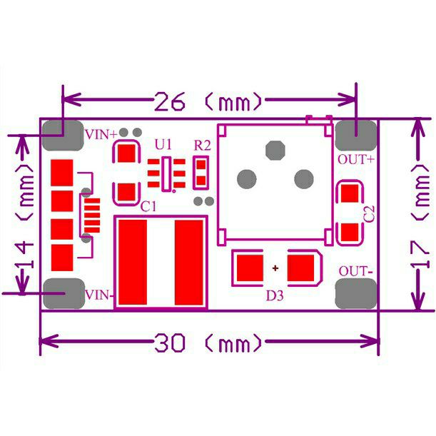 Mạch nguồn tăng áp DC MT3608 2A