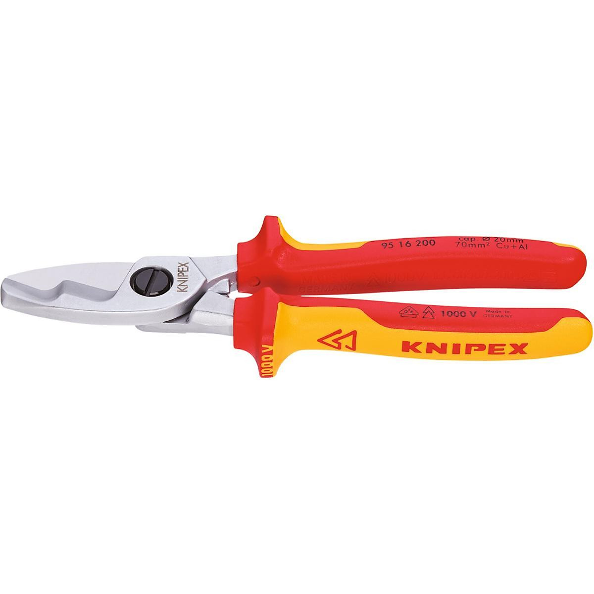 Kìm cắt cáp nhỏ knipex cách điện 1000 volt dài 200 mm 95 16 200 - hàng chính hãng 100% từ đức