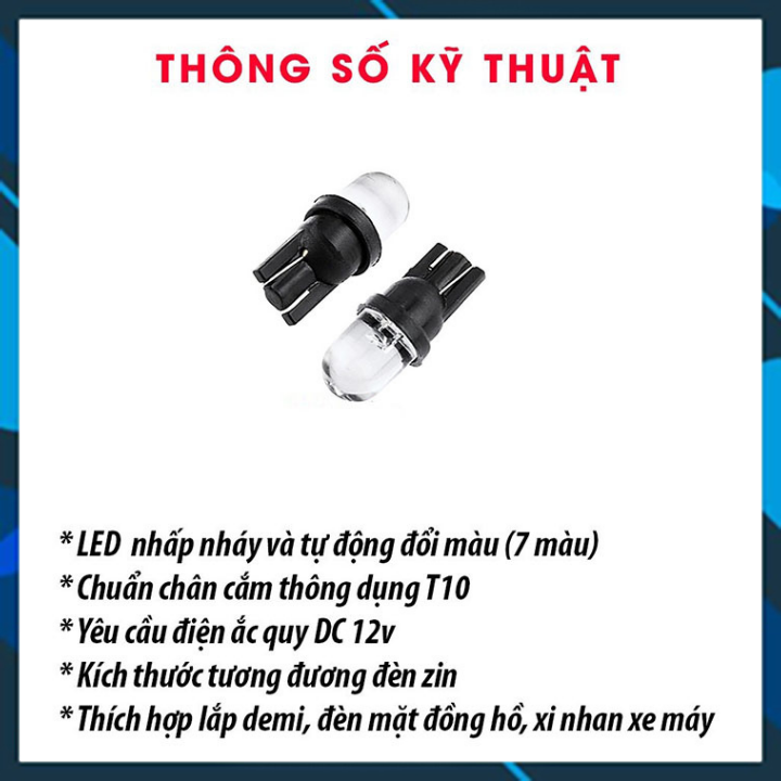 {GIÁ SIÊU RẺ }Đèn xin nhan 7 màu nhấp nháy đẹp mắt trang trí xe máy- Đèn demi 7 màu xe máy