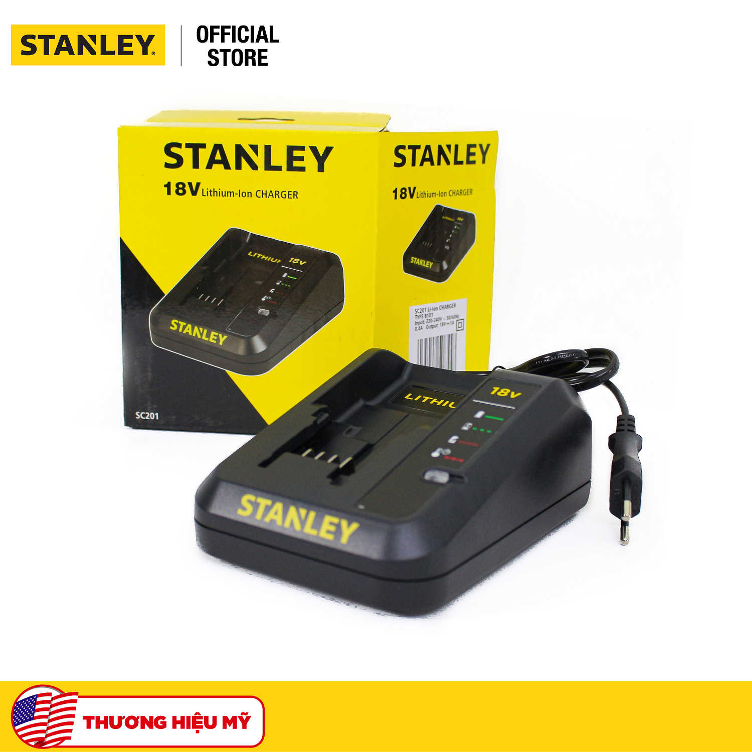 Bộ sạc pin 18V-1Ah Stanley SC201-B1