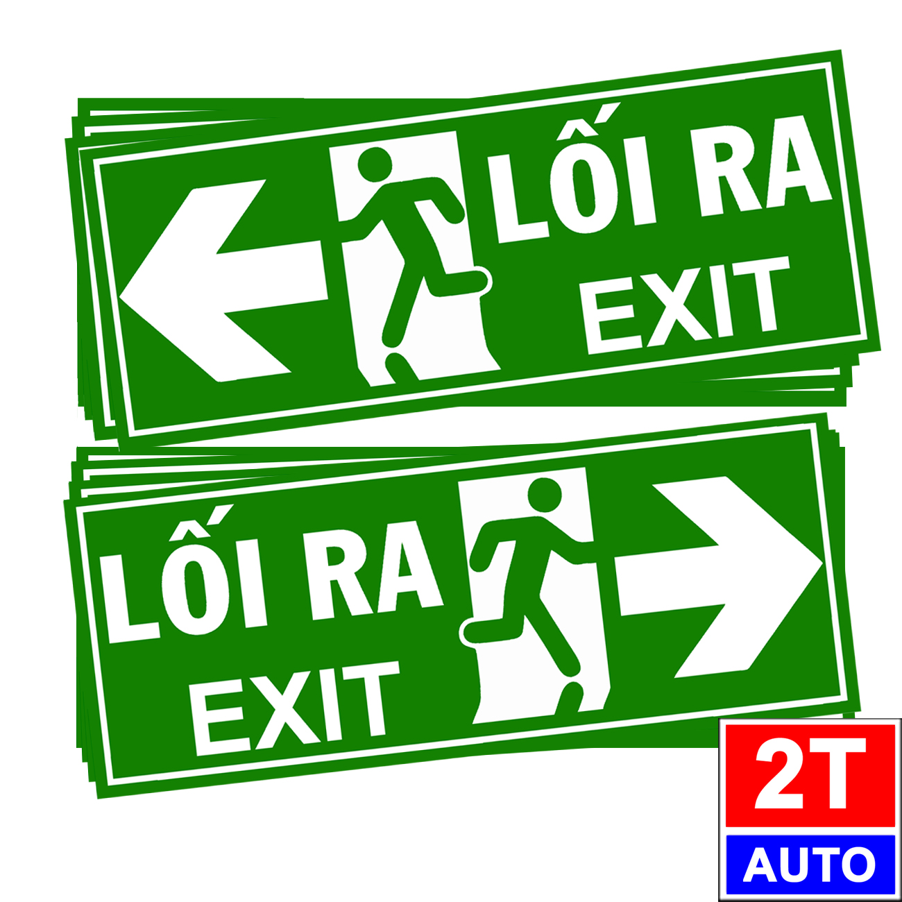 LOGO TEM STICKER CHỈ DẪN LỐI THOÁT HIỂM EXIT LỐI RA, CHỈ DẪN LỐI RA