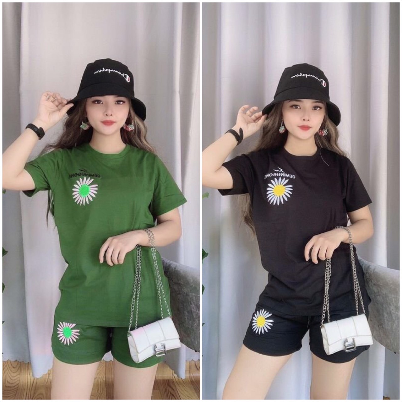 [HCM]Set Bộ Đùi Thêu Hoa Mặc Nhà