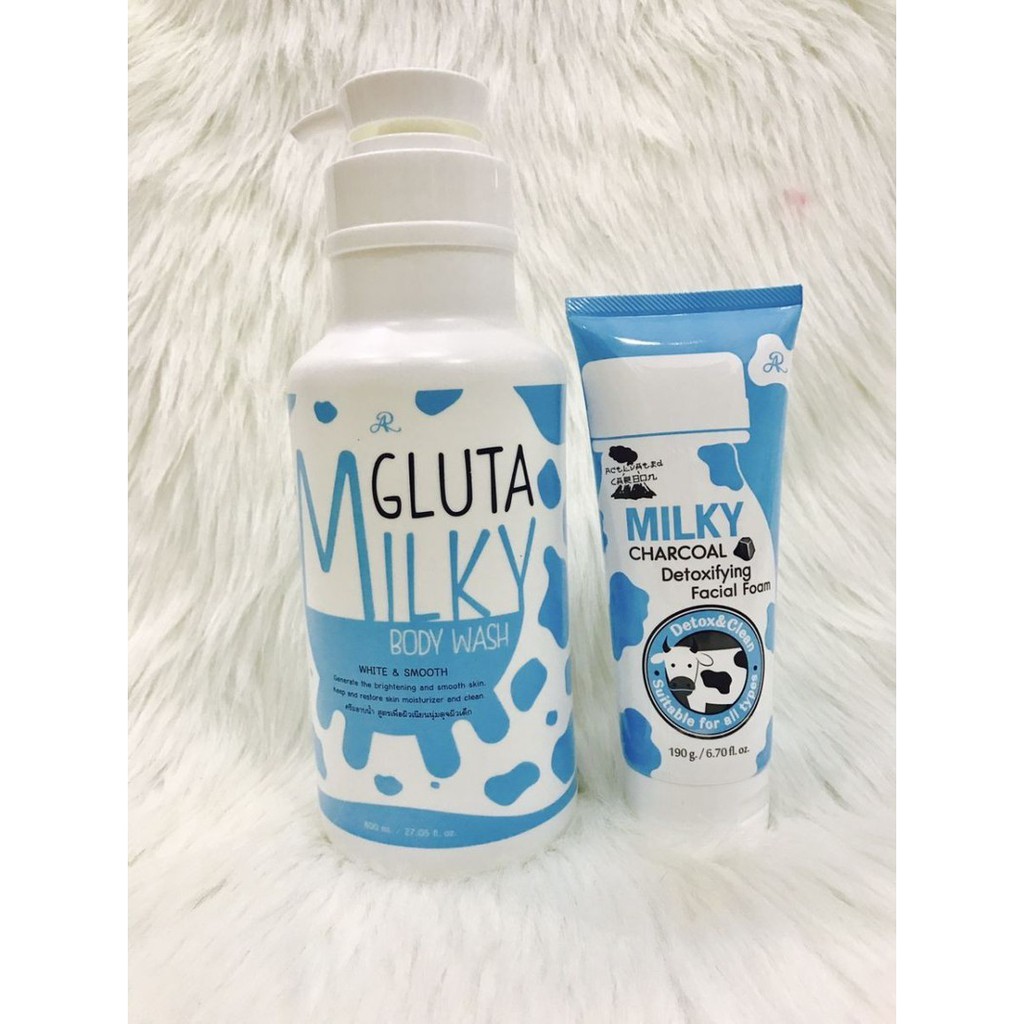 Bộ Đôi Sữa Tắm Và Sửa Rửa Mặt Gluta Milky