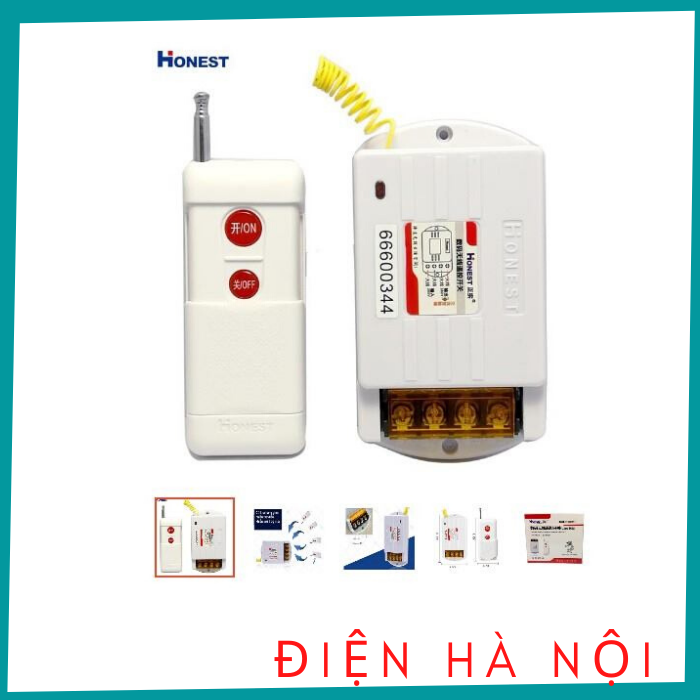 Công Tắc Điều Khiển Từ Xa Honest HT-6220ZR-1 30A/220V khoảng cách 100-1Km (NÚT ĐỎ) bộ công tắc điều khiển từ xa bật tắt máy bơm nước động cơ công tắc wifi công tắc điện thông minh điêu khiển từ xa