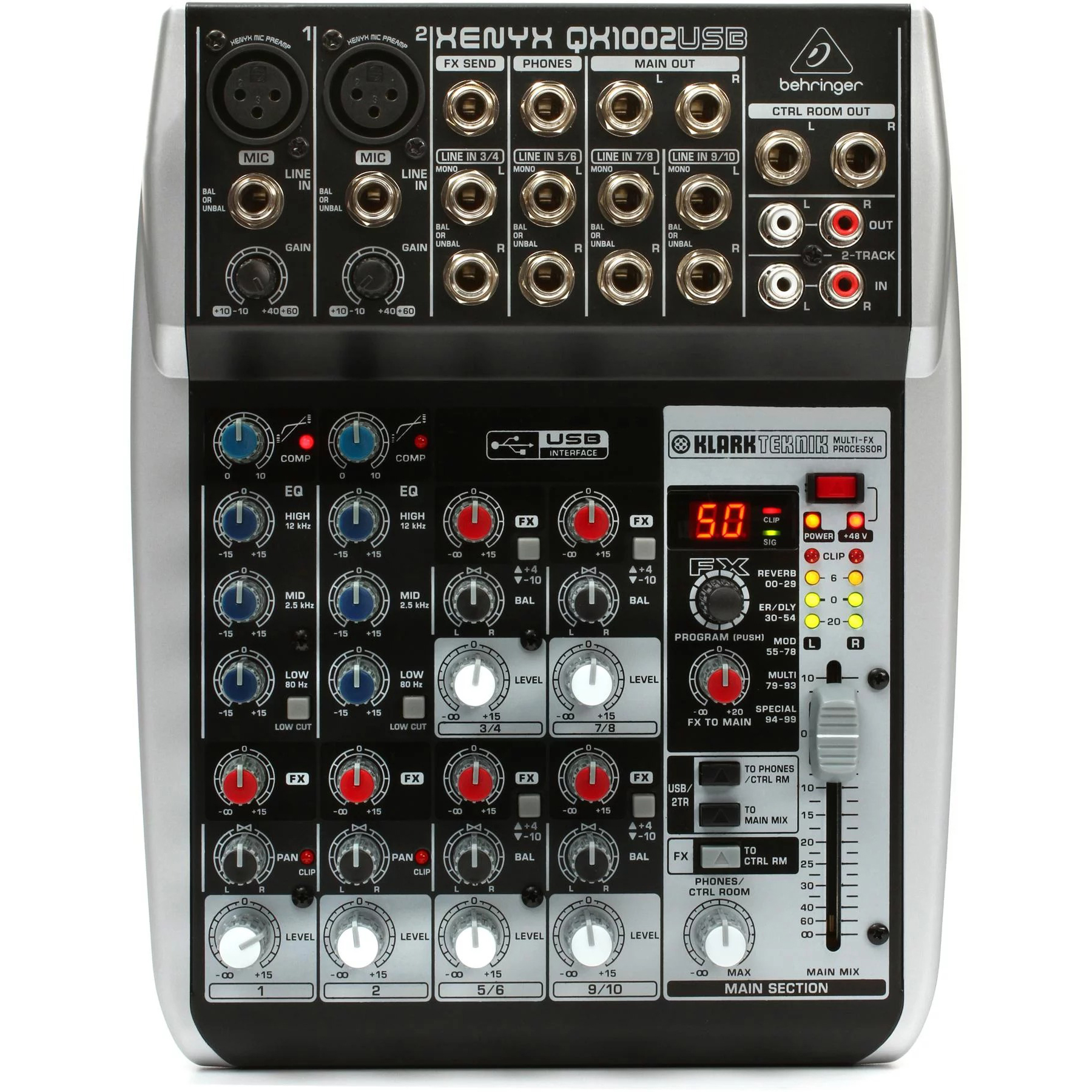 Mixer USB 10 cổng có hiệu ứng Behringer Xenyx QX1002USB