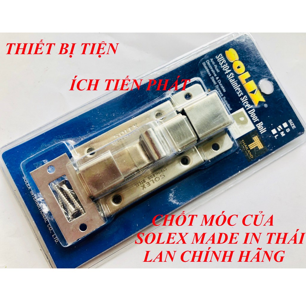 Chốt Móc Cửa SOLEX 100% Inox 304 Dày Full Size S, M(Chính Hãng Thái Lan)