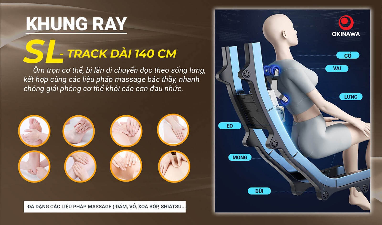 [GIẢM 50%][FREESHIP +TẶNG QUÀ 🎁] [Công nghệ 5D, điều khiển giọng nói] Ghế Massage Cao Cấp Nhật Bản Okinawa OS 936