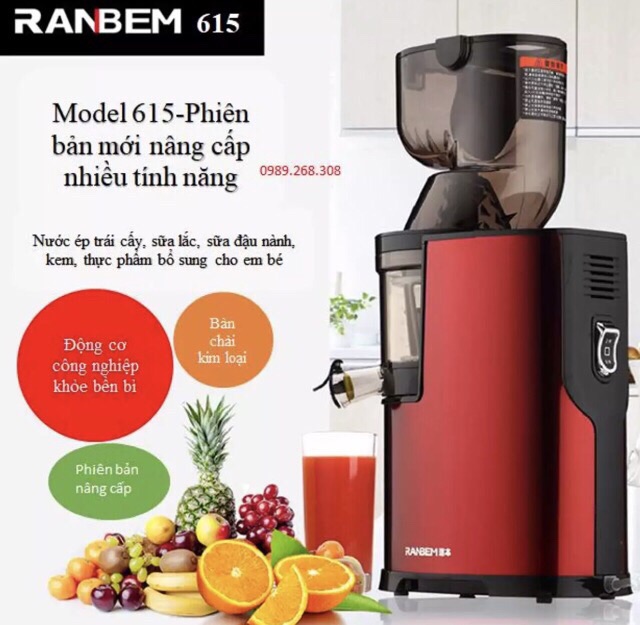 Máy ép chậm siêu bền RanBem 615 - bảo hành 12 tháng
