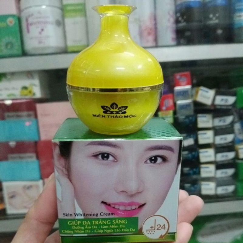 [HCM]Mỹ phẩm Miền Thảo Mộc - Kem dưỡng trắng da - Giữ ẩm - Se khít lỗ chân lông	 Skin Whitening cream (10g)