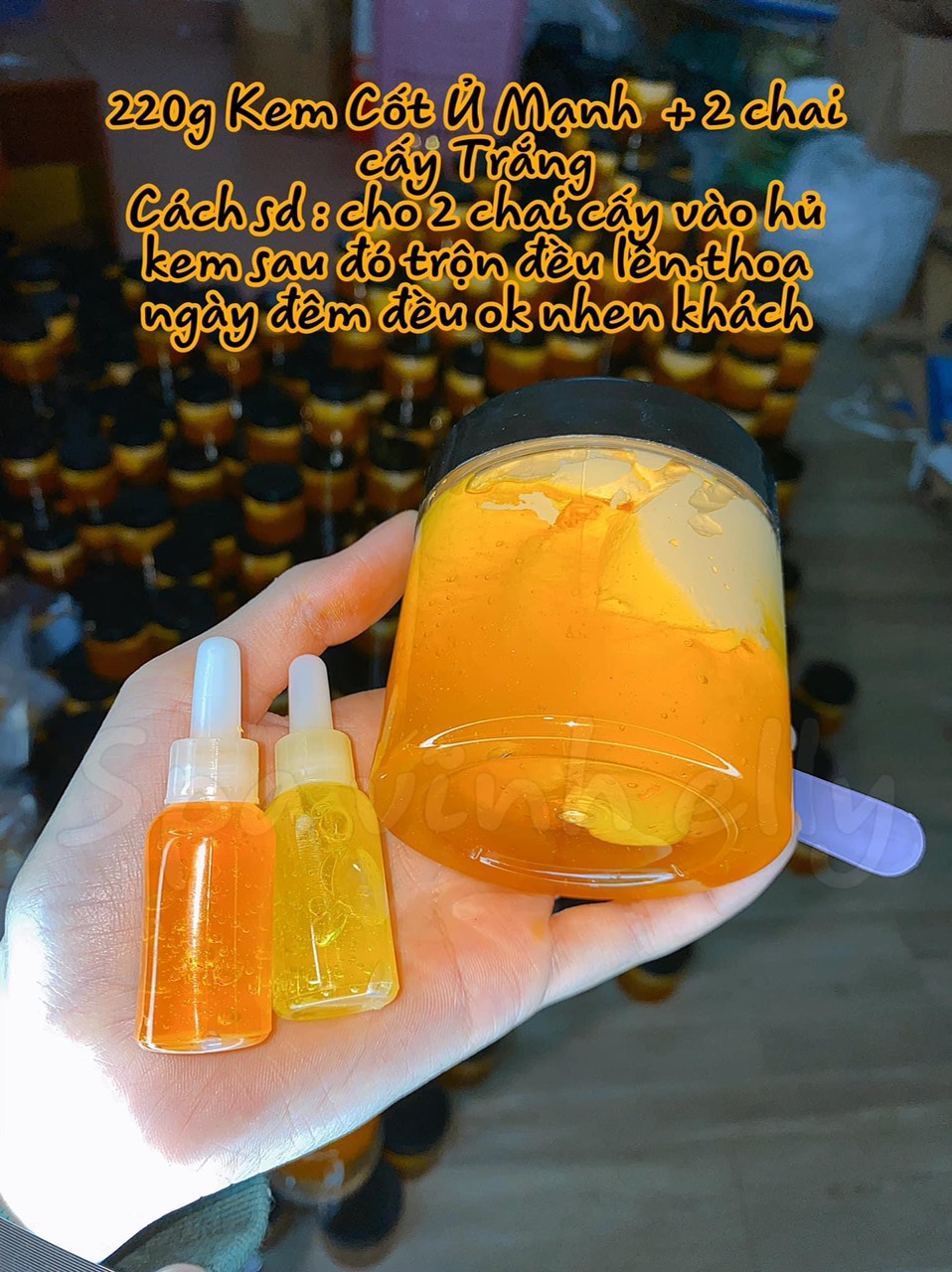 Kem body Cốt Ủ Mạnh kèm Cấy trắng set combo 4 món