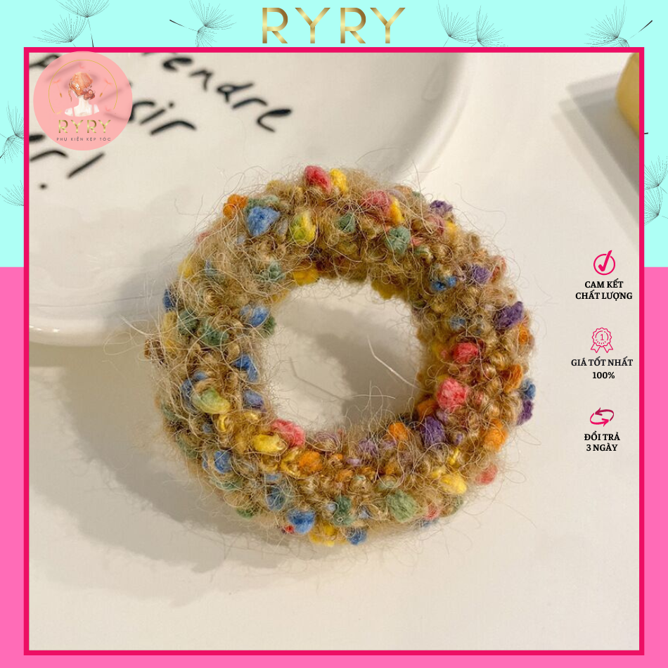 Cột tóc,Dây buộc tóc, Scrunchies Vải Lông Nhiều Màu Cho Nữ