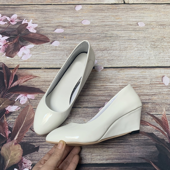 Giày Đế Xuồng Da Bóng 7 Phân