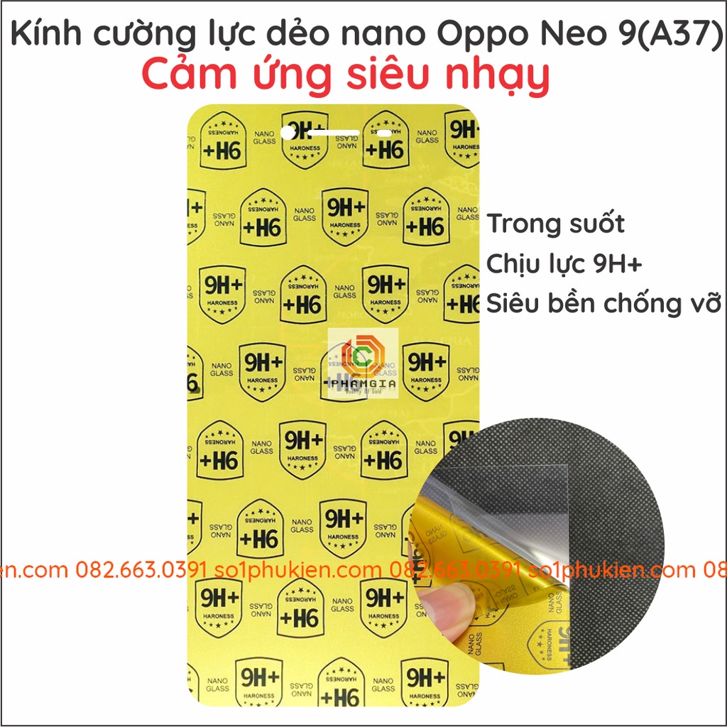 Dán cường lực Oppo neo 9 (A37) nano siêu dẻo siêu bền