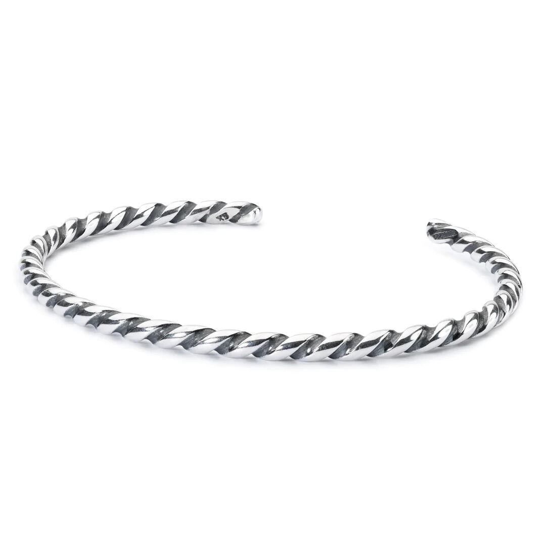 TROLLBEADS Kiềng tay bạc cao cấp Twisted Silver Bangle