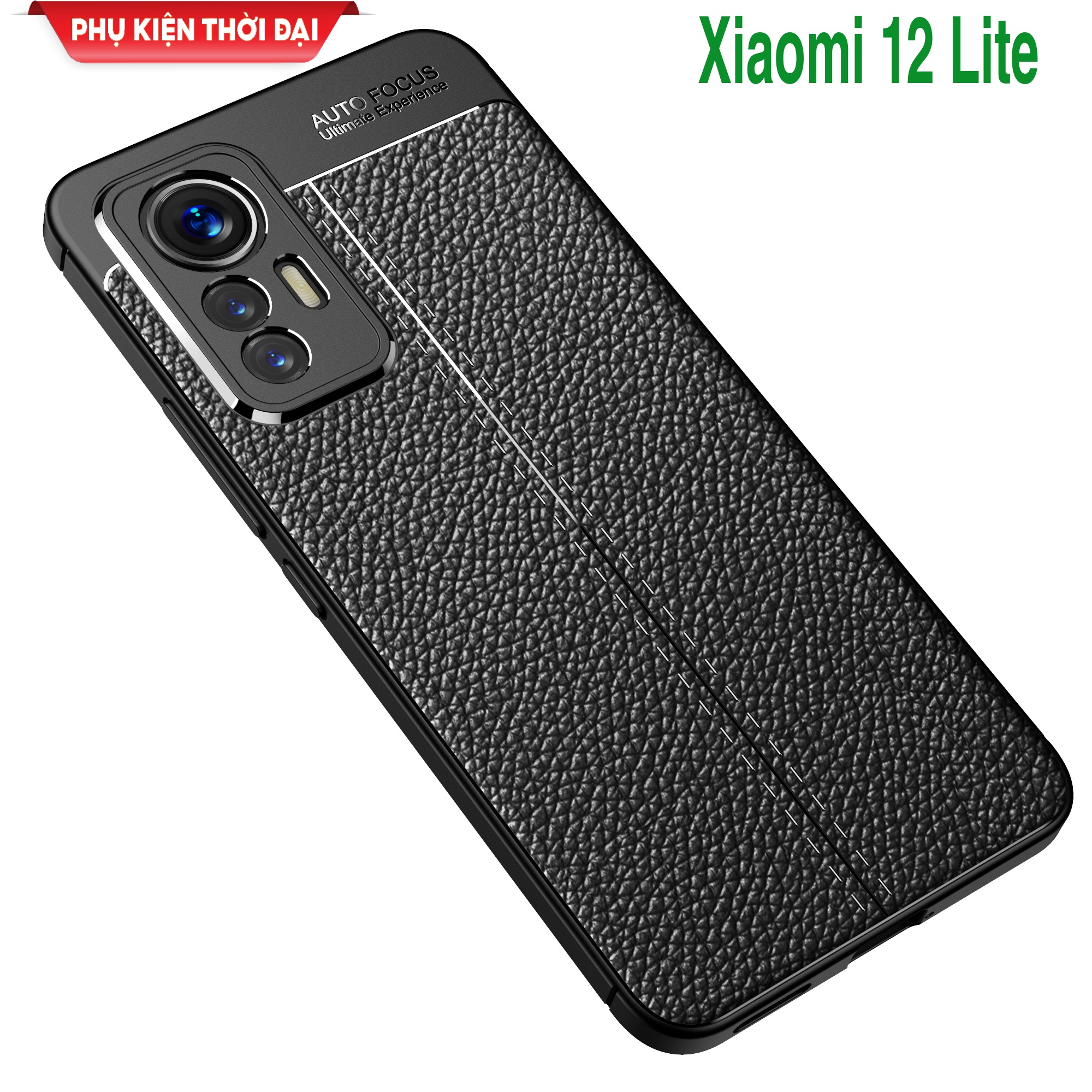 Ốp lưng Xiaomi 12 Lite chống sốc vân da hiệu Auto Focus siêu bền