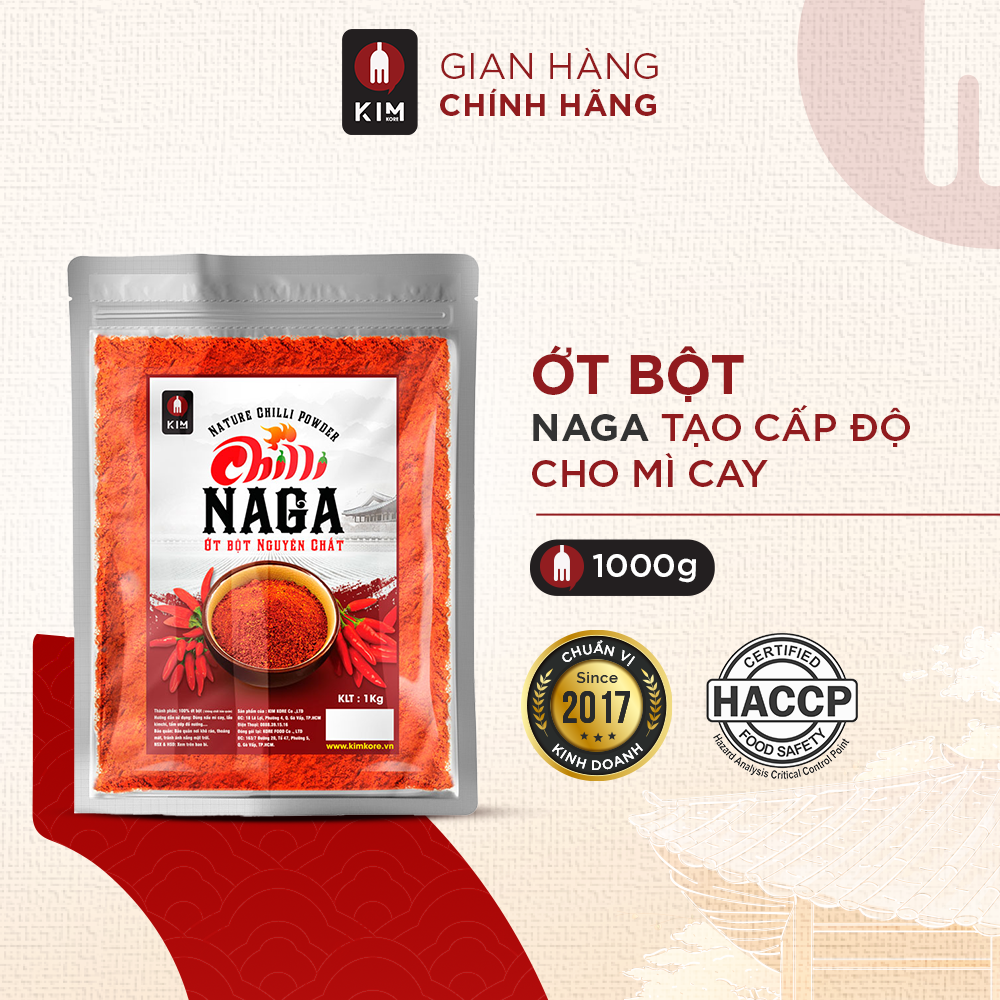 Ớt Bột Naga Tạo Cấp Độ Cho Mì Cay (Gói 1Kg)