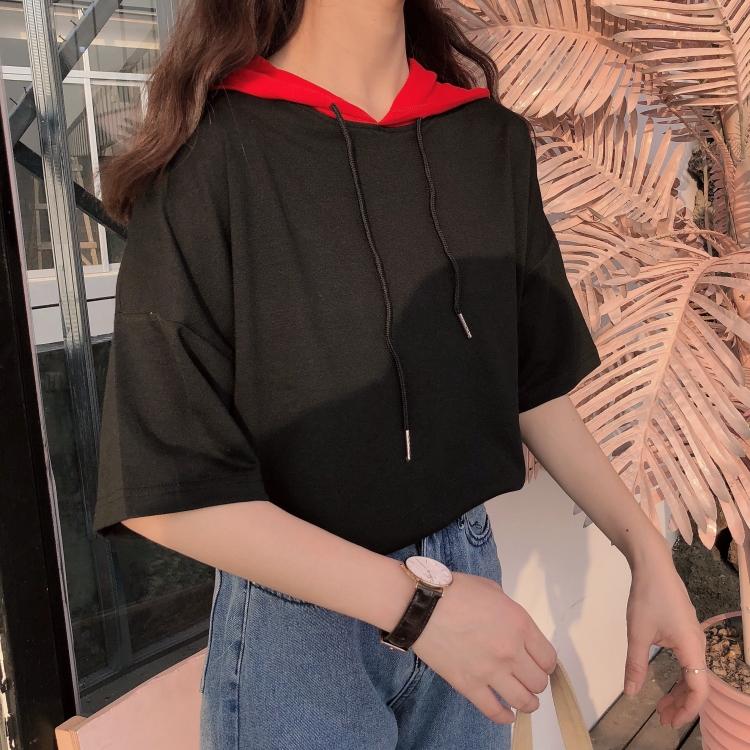 [ Voucher Giảm 50% ] Áo Thun Hè Nữ Tay Ngắn Có Mũ Họa Tiết Chữ Kiểu Dáng Thời Trang Shiny Sunday WM TOP 101