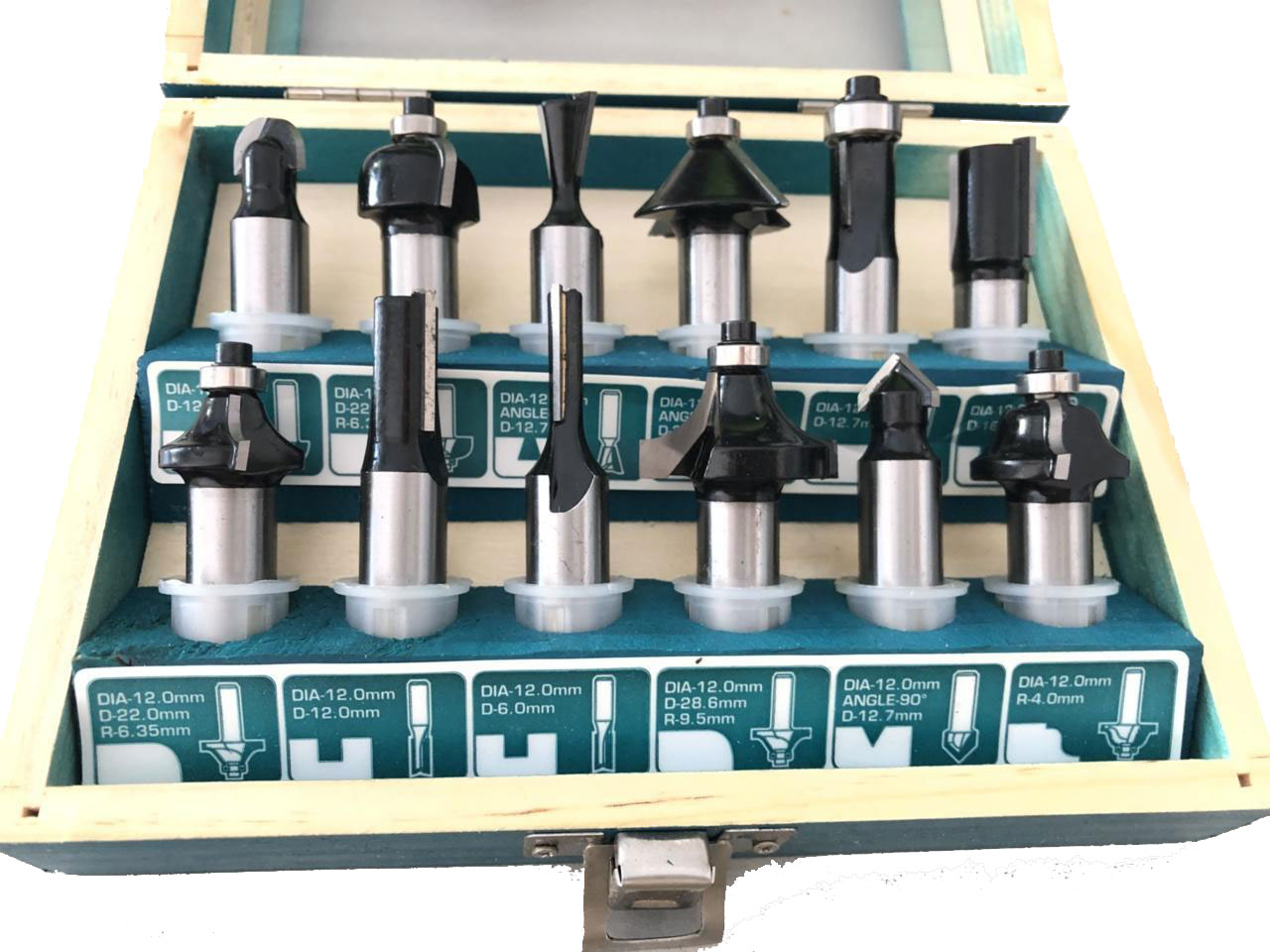 1/4" bộ mũi phay gỗ 12 chi tiết total tacsr0104121