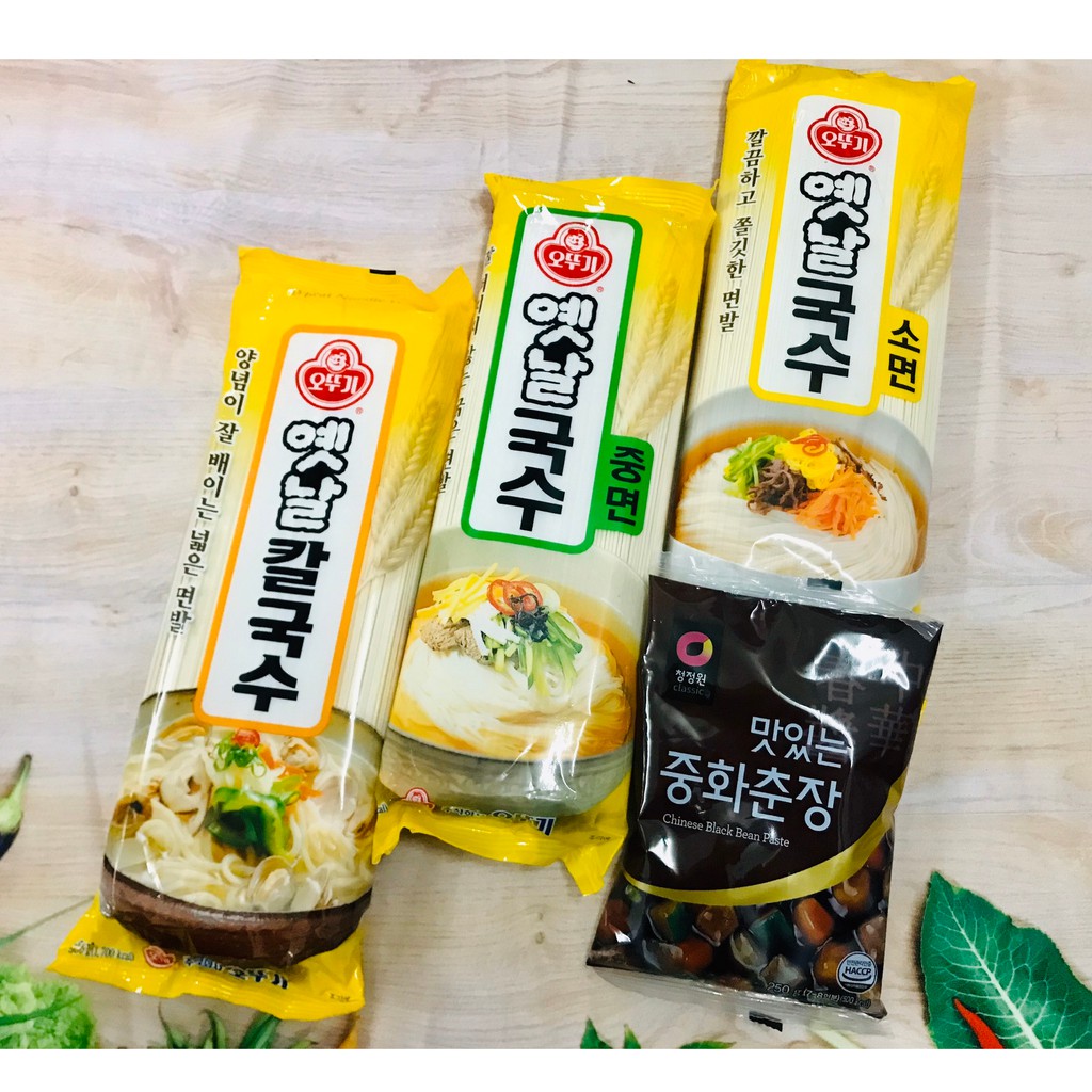 Combo nấu mì tương đen hàn quốc - 500g sợi lớn + 250g sốt tương đen