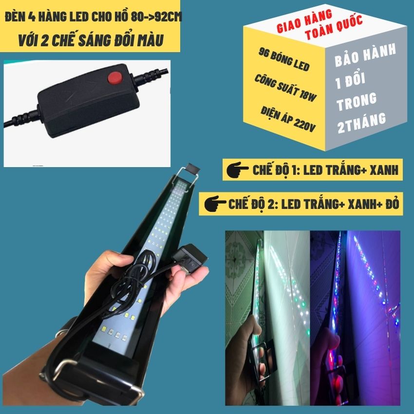 Đèn Led hồ cá hồ 80-90cm, đèn led RGB cho hồ cá kiểng và hồ thủy sinh
