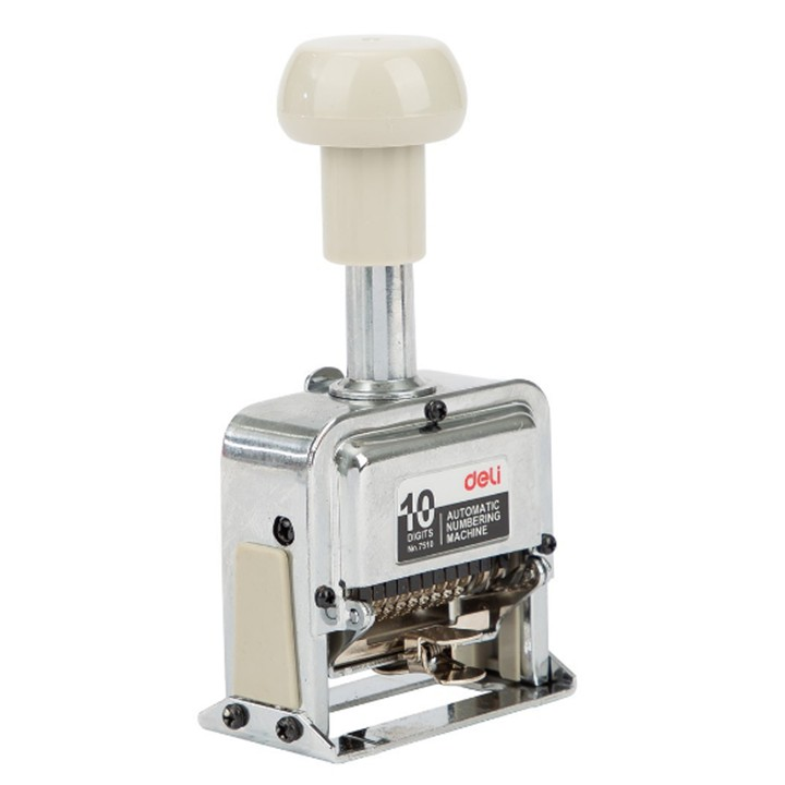 Dấu nhảy số tự động 10 số Deli E7510 dùng đóng số thứ tự, đánh số trang, số seri...