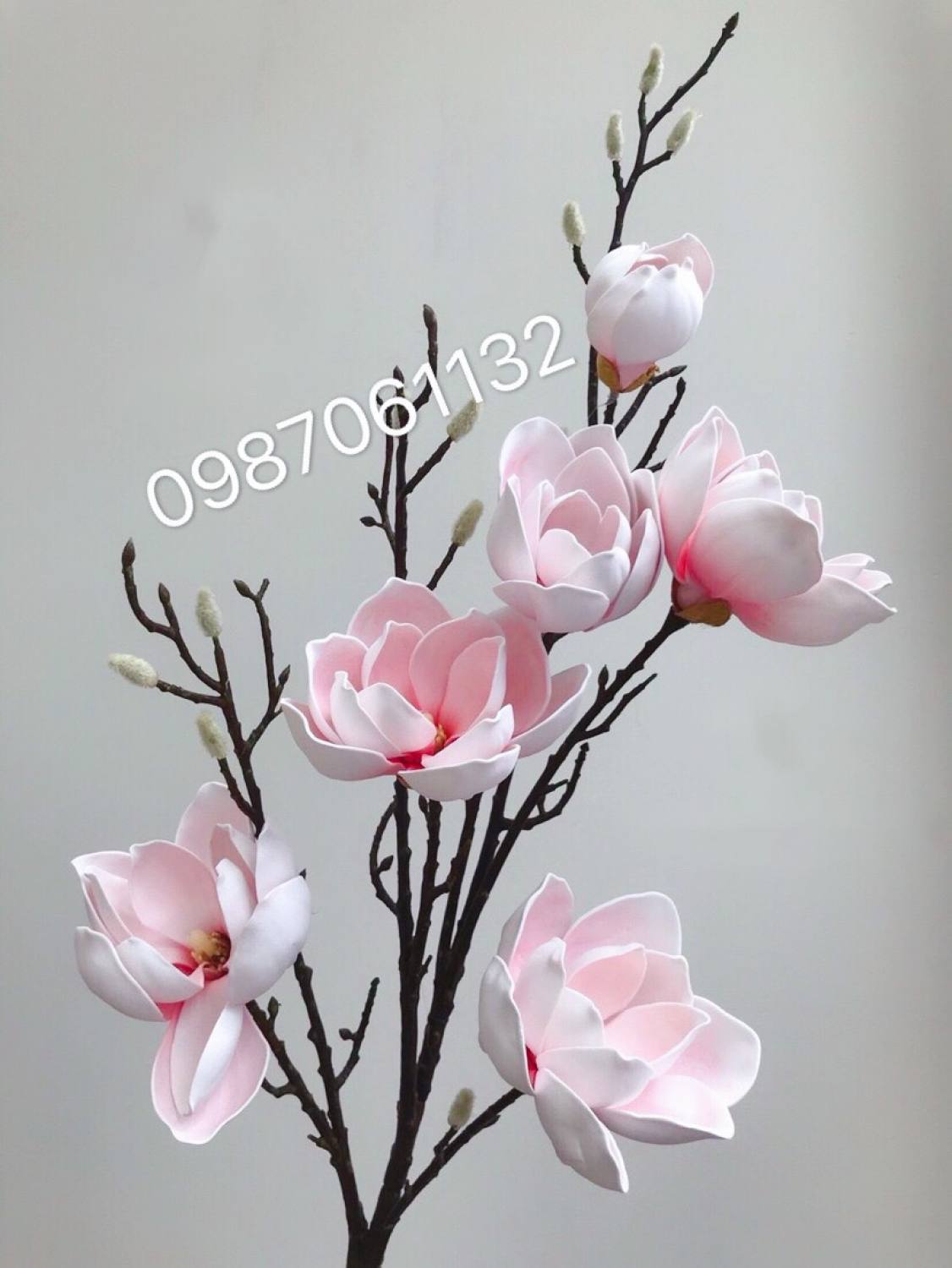 Hoa mộc lan xốp 6 bông, cao 1m3