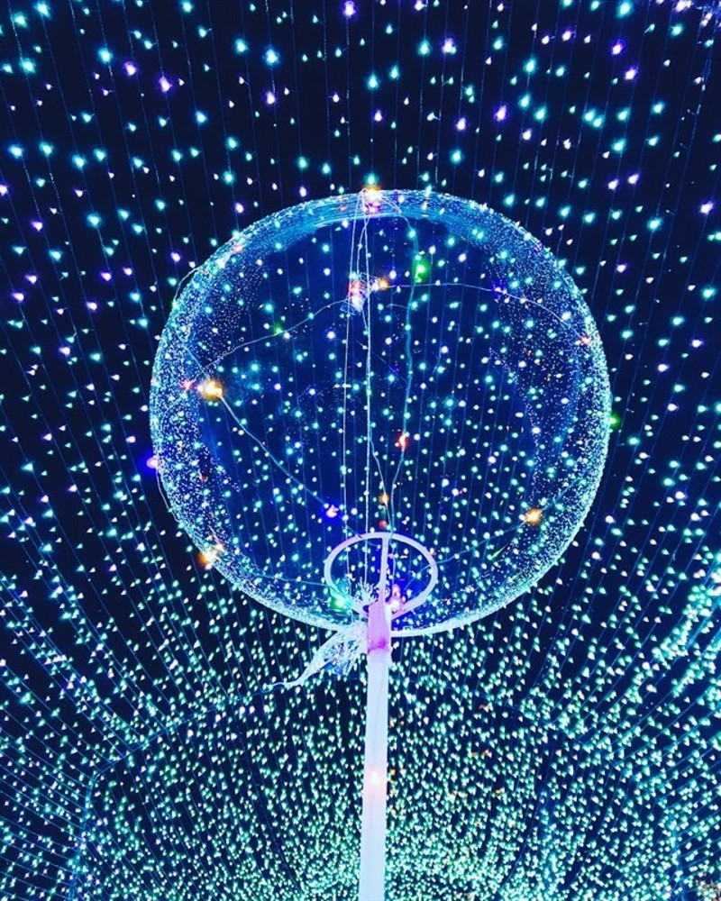 BONG BÓNG GALAXY TRONG SUỐT ĐÈN LED (bộ đầy đủ phụ kiện)