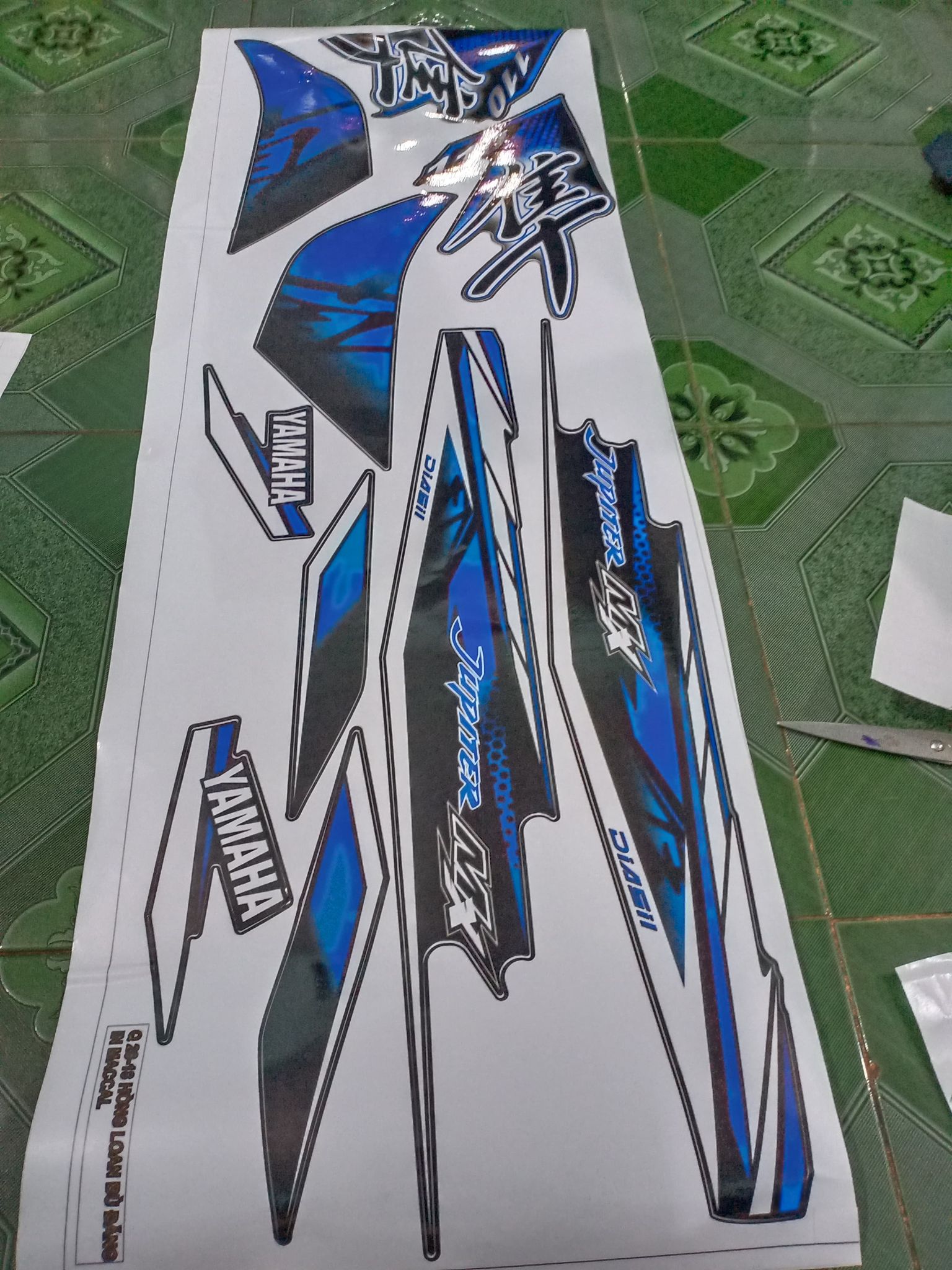Tem rời jupiter mX xanh xe đen
