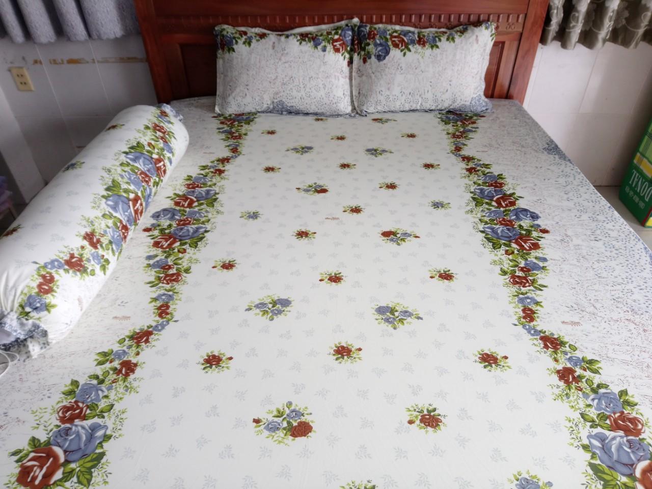 Bộ dra thun lạnh hàn quốc 1m6 x 2m ( 1 dra + 3 áo gối)