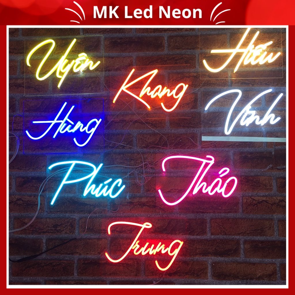Đèn Led Neon uốn theo tên logo Đèn led ghép chữ theo tên Đèn Led ...