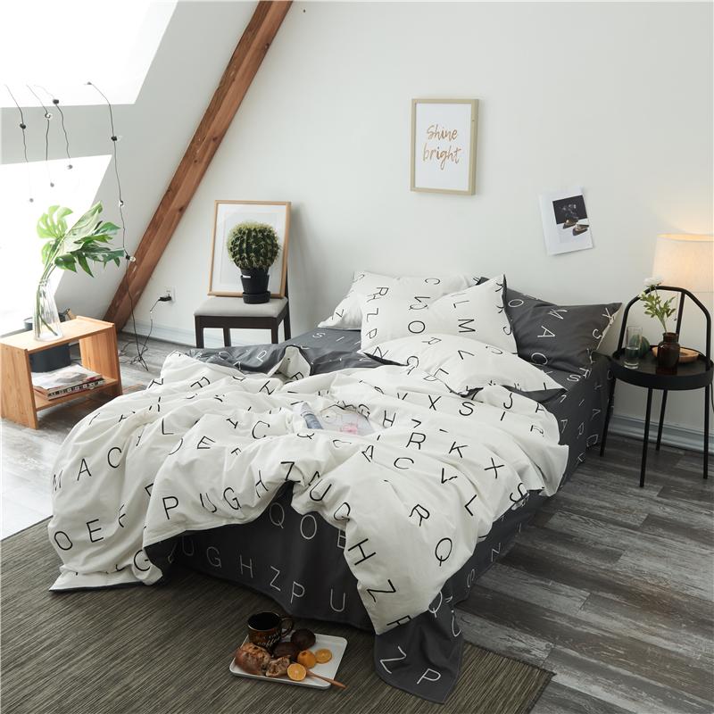 Trong Phong Cách Bắc Âu 100% Cotton Bộ Bốn Chiếc 100% Cotton Giản Lược Nổi Danh Trên Mạng 1.8/2.0m M Vỏ Chăn Ga Trải Giường Trên Giường Cung Cấp