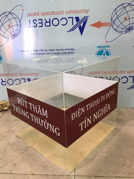 Hòm Phiếu Mica,Thùng bốc thăm, Đủ size, chất lượng, giá rẻ
