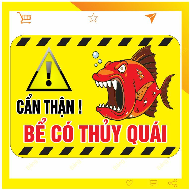 Decal Cảnh Báo Vui Nhộn Dán Hồ Cá