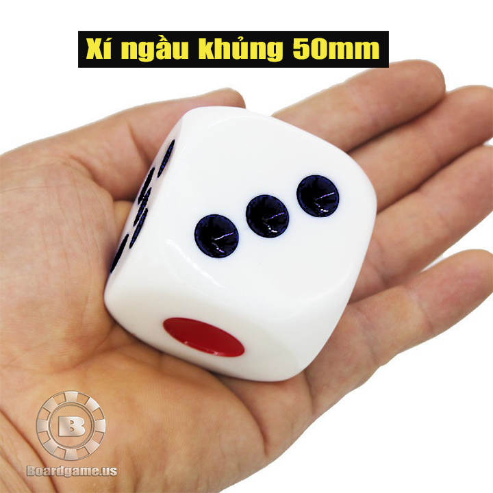 2 viên xúc xắc siêu khủng 50mm trắng và đen