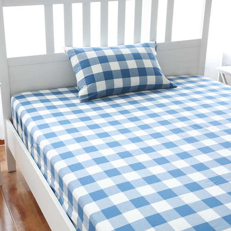 100% Cotton Phong Cách Nhật Bản Bông Giặt Nước Ga Bọc Đệm 100% Cotton Giản Lược Kẻ Sọc Vân Sọc Ga Trải Giường Đơn Chiếc Ga Giường