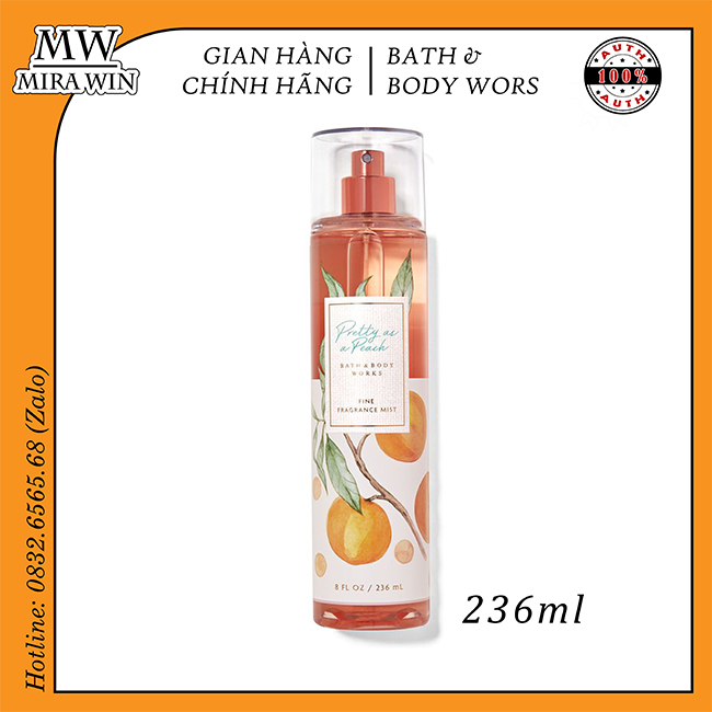 Pretty as a peach - xịt thơm toàn thân - body mist - bath & body works
