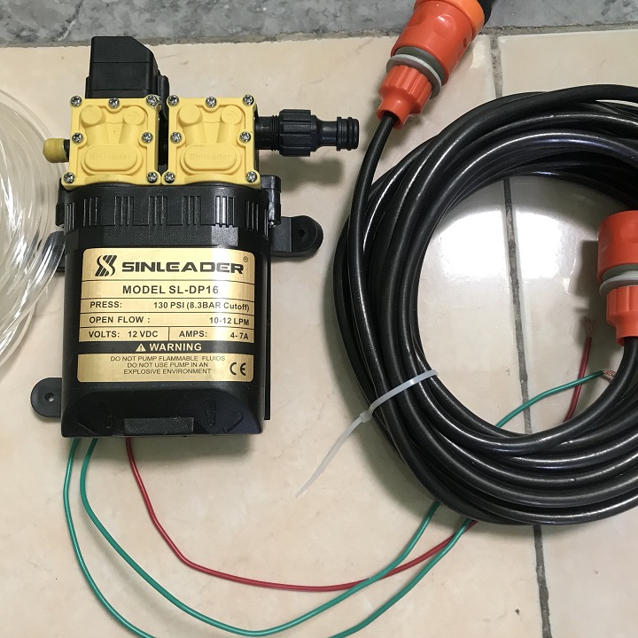 Bộ rửa xe 12v - máy rửa xe 12v mini bơm đôi siêu khỏe