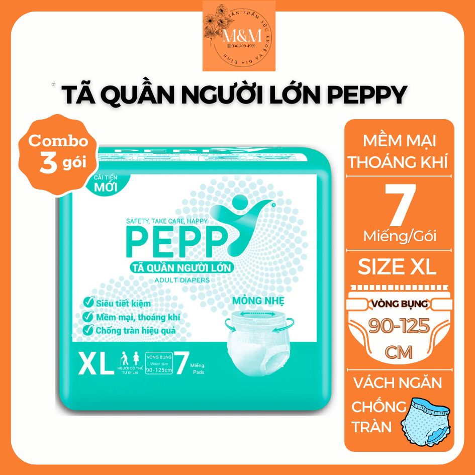 Combo 3 gói Tã quần người lớn Kerry Peppy