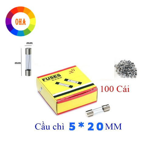 Hộp 100 Cái Cầu Chì Thuỷ Tinh
