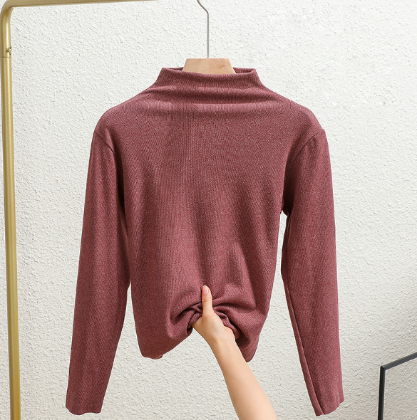 Áo len dệt kim cổ cao- Áo len nữ